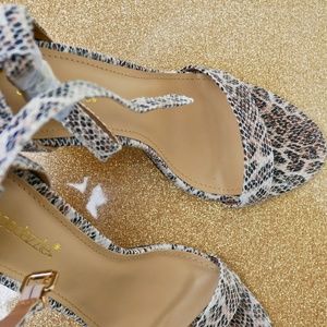 Snake Print Strappy Heels